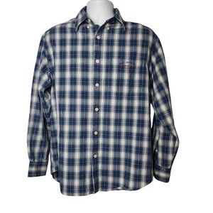 POLO JEANS CO. RALPH LAUREN Blue Plaid Button Down Shirt Size Small